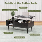 Tables basses relevables en bois avec rangement et compartiment secret