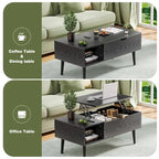 Tables basses relevables en bois avec rangement et compartiment secret