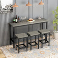 Table de salle à manger extra longue avec 3 tabourets de bar
