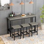 Table de salle à manger extra longue avec 3 tabourets de bar