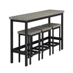 Table de salle à manger extra longue avec 3 tabourets de bar