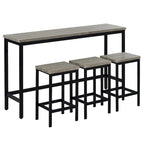 Table de salle à manger extra longue avec 3 tabourets de bar