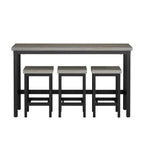 Table de salle à manger extra longue avec 3 tabourets de bar