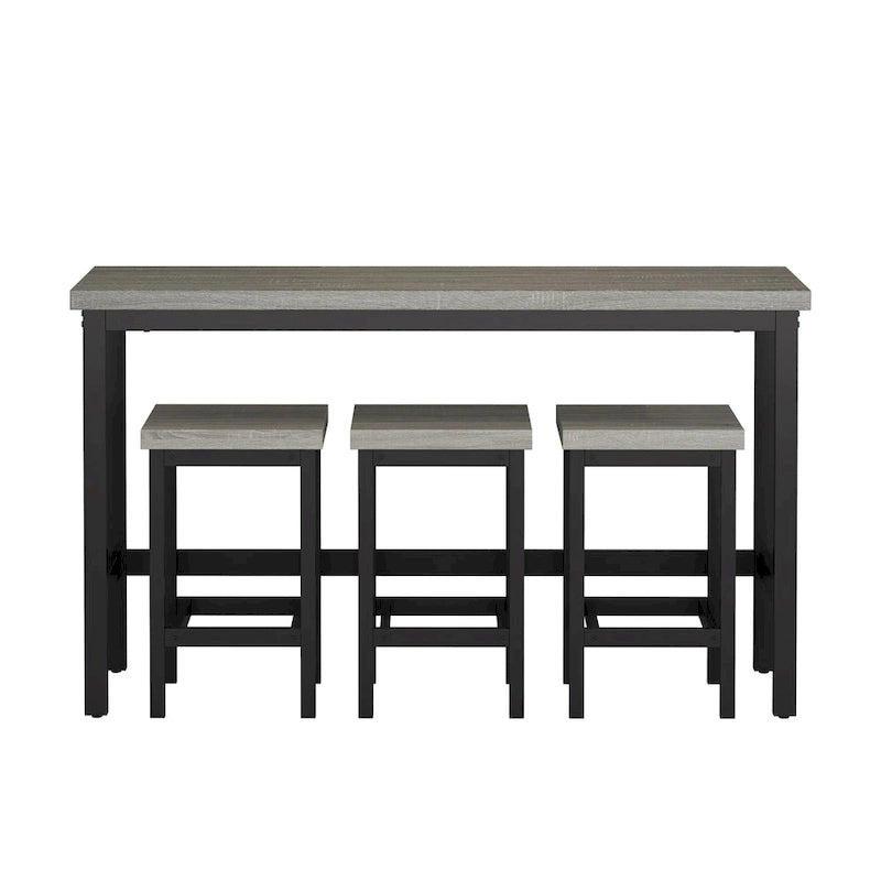 Table de salle à manger extra longue avec 3 tabourets de bar