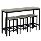 Table de salle à manger extra longue avec 3 tabourets de bar