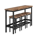 Table de salle à manger extra longue avec 3 tabourets de bar