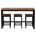 Table de salle à manger extra longue avec 3 tabourets de bar
