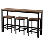 Table de salle à manger extra longue avec 3 tabourets de bar