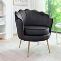 Fauteuil crapaud large en velours de 28,3 po avec pieds en métal doré