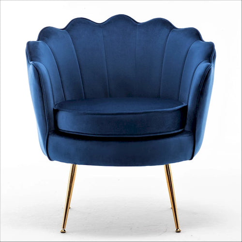 Fauteuil crapaud large en velours de 28,3 po avec pieds en métal doré