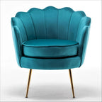 Fauteuil crapaud large en velours de 28,3 po avec pieds en métal doré
