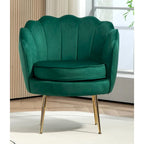 Fauteuil crapaud large en velours de 28,3 po avec pieds en métal doré
