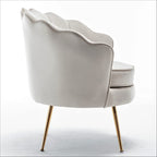 Fauteuil crapaud large en velours de 28,3 po avec pieds en métal doré