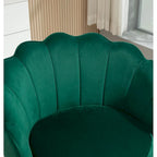 Fauteuil crapaud large en velours de 28,3 po avec pieds en métal doré