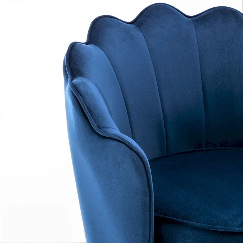 Fauteuil crapaud large en velours de 28,3 po avec pieds en métal doré