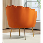 Fauteuil crapaud large en velours de 28,3 po avec pieds en métal doré