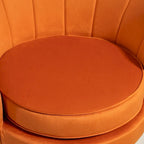 Fauteuil crapaud large en velours de 28,3 po avec pieds en métal doré