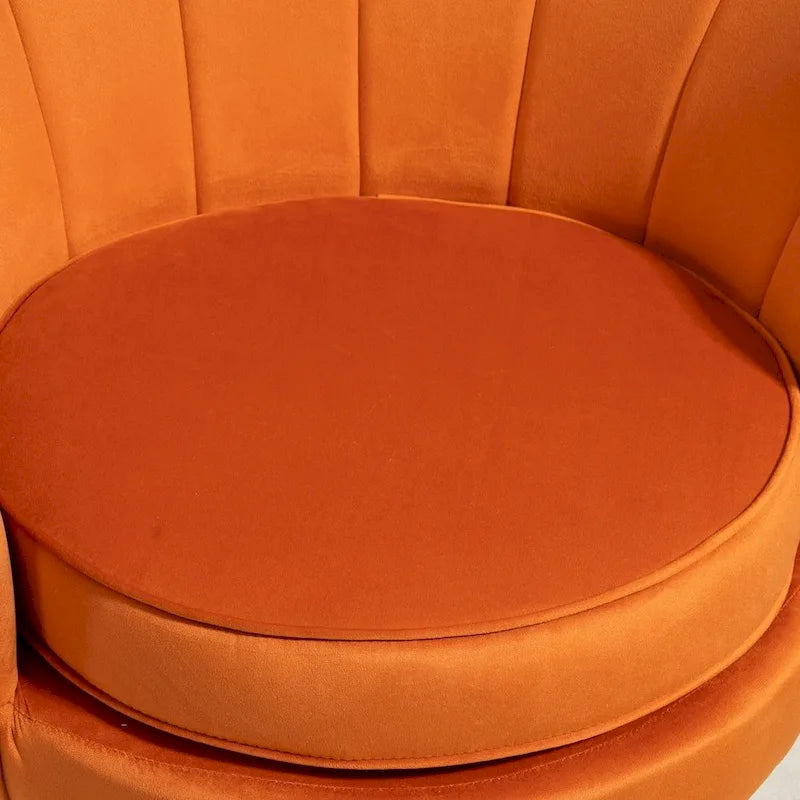 Fauteuil crapaud large en velours de 28,3 po avec pieds en métal doré