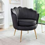 Fauteuil crapaud large en velours de 28,3 po avec pieds en métal doré