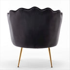 Fauteuil crapaud large en velours de 28,3 po avec pieds en métal doré