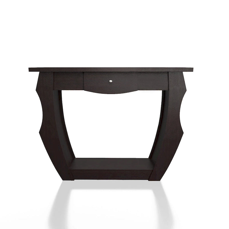 Console 1 tiroir en noyer contemporain de 99 cm