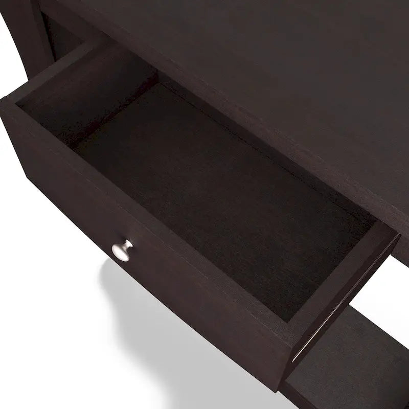 Console 1 tiroir en noyer contemporain de 99 cm
