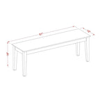 Banc de salle à manger avec assise en bois, 130x38x46 cm, (Options de finition)
