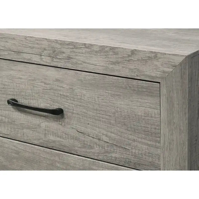 Chambre à coucher 6 pièces, plateforme rustique grise