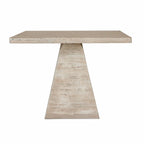 Table de salle à manger carrée en ciment avec pied central