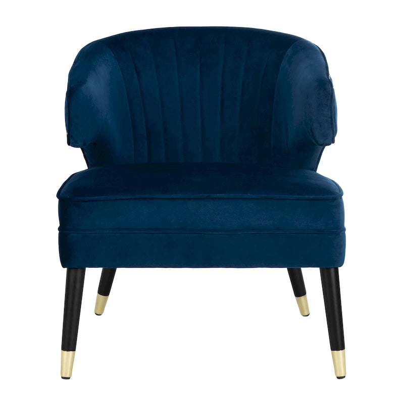 Fauteuil d'appoint à dossier haut en velours - 26,8 x 28 x 31,9