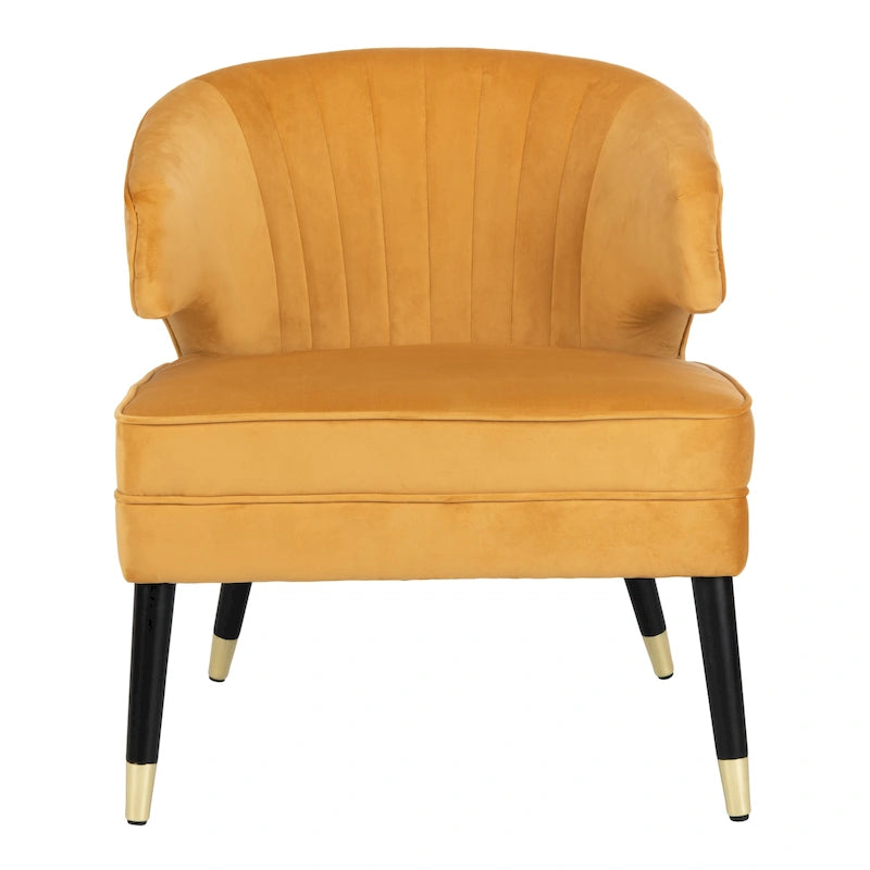 Fauteuil d'appoint à dossier haut en velours - 26,8 x 28 x 31,9