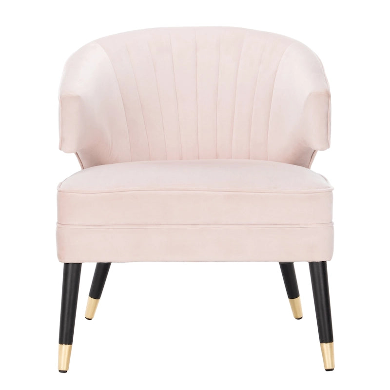 Fauteuil d'appoint à dossier haut en velours - 26,8 x 28 x 31,9
