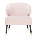 Fauteuil d'appoint à dossier haut en velours - 26,8 x 28 x 31,9