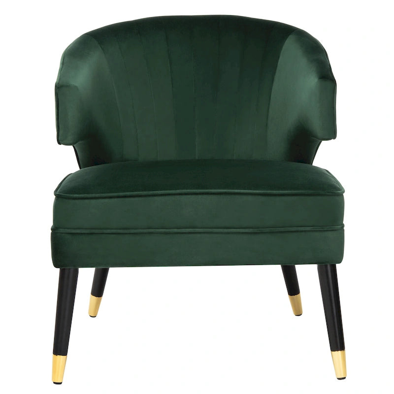 Fauteuil d'appoint à dossier haut en velours - 26,8 x 28 x 31,9