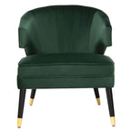 Fauteuil d'appoint à dossier haut en velours - 26,8 x 28 x 31,9