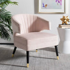 Fauteuil d'appoint à dossier haut en velours - 26,8 x 28 x 31,9