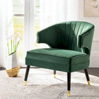 Fauteuil d'appoint à dossier haut en velours - 26,8 x 28 x 31,9