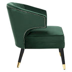 Fauteuil d'appoint à dossier haut en velours - 26,8 x 28 x 31,9