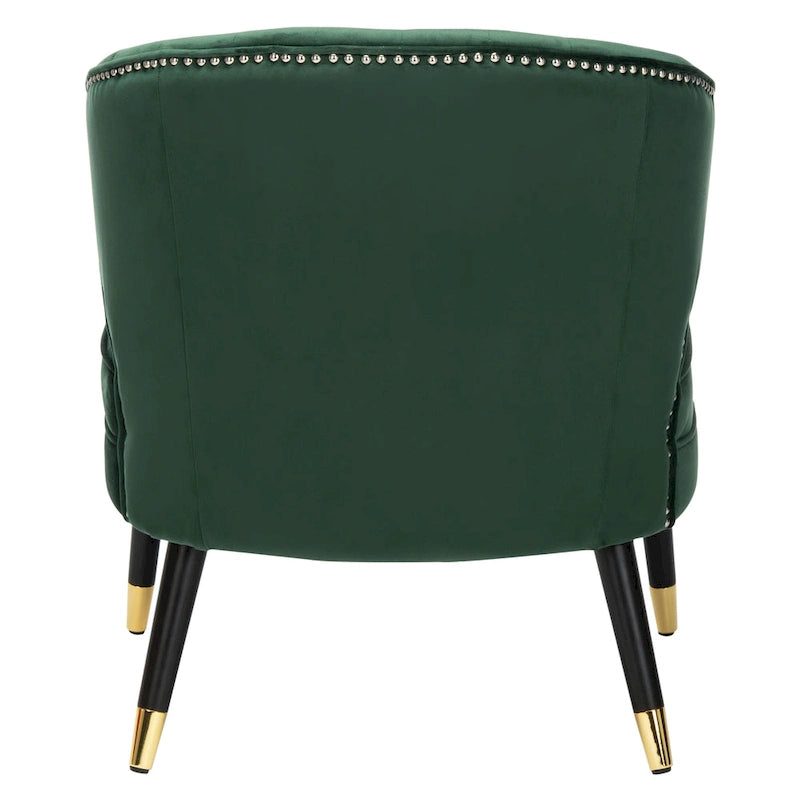 Fauteuil d'appoint à dossier haut en velours - 26,8 x 28 x 31,9