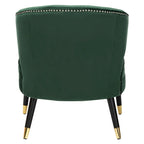 Fauteuil d'appoint à dossier haut en velours - 26,8 x 28 x 31,9