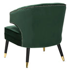Fauteuil d'appoint à dossier haut en velours - 26,8 x 28 x 31,9