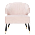 Fauteuil d'appoint à dossier haut en velours - 26,8 x 28 x 31,9