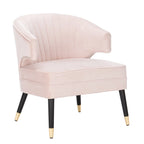 Fauteuil d'appoint à dossier haut en velours - 26,8 x 28 x 31,9