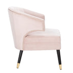 Fauteuil d'appoint à dossier haut en velours - 26,8 x 28 x 31,9