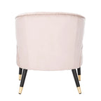 Fauteuil d'appoint à dossier haut en velours - 26,8 x 28 x 31,9
