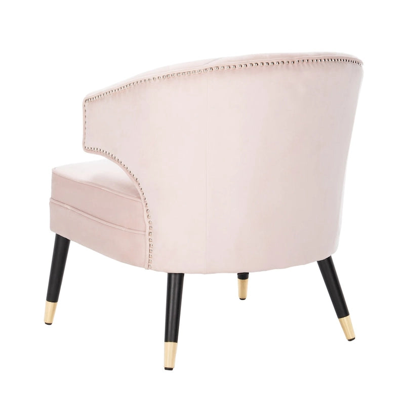 Fauteuil d'appoint à dossier haut en velours - 26,8 x 28 x 31,9