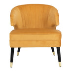 Fauteuil d'appoint à dossier haut en velours - 26,8 x 28 x 31,9
