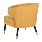 Fauteuil d'appoint à dossier haut en velours - 26,8 x 28 x 31,9