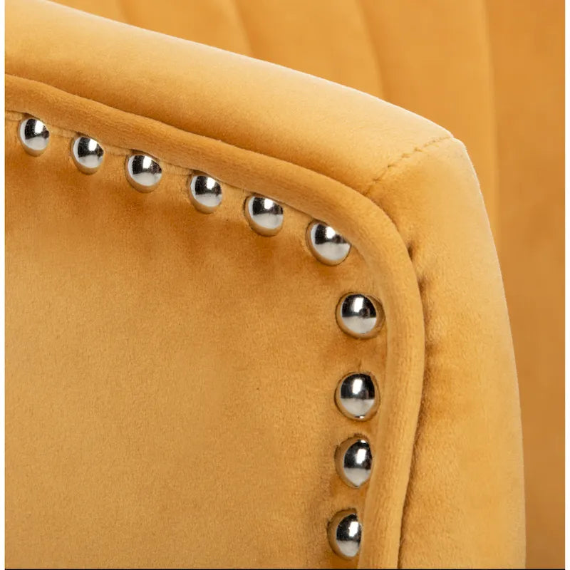 Fauteuil d'appoint à dossier haut en velours - 26,8 x 28 x 31,9