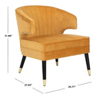 Fauteuil d'appoint à dossier haut en velours - 26,8 x 28 x 31,9